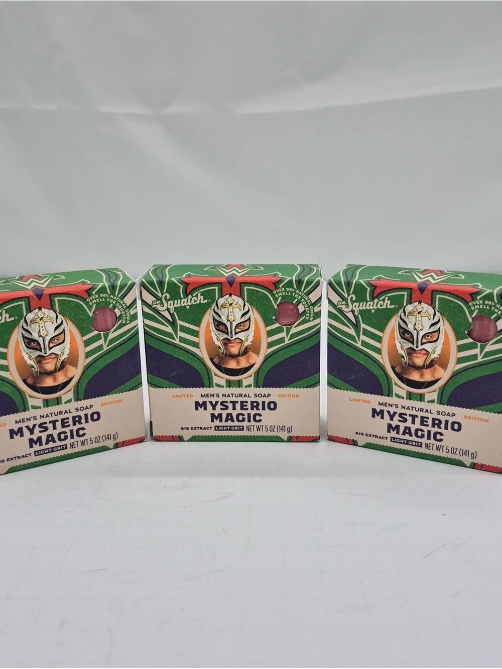 Lot Of 3 Dr. Squatch Limited Edition Mysterio Magic Natural Soap Light Grit